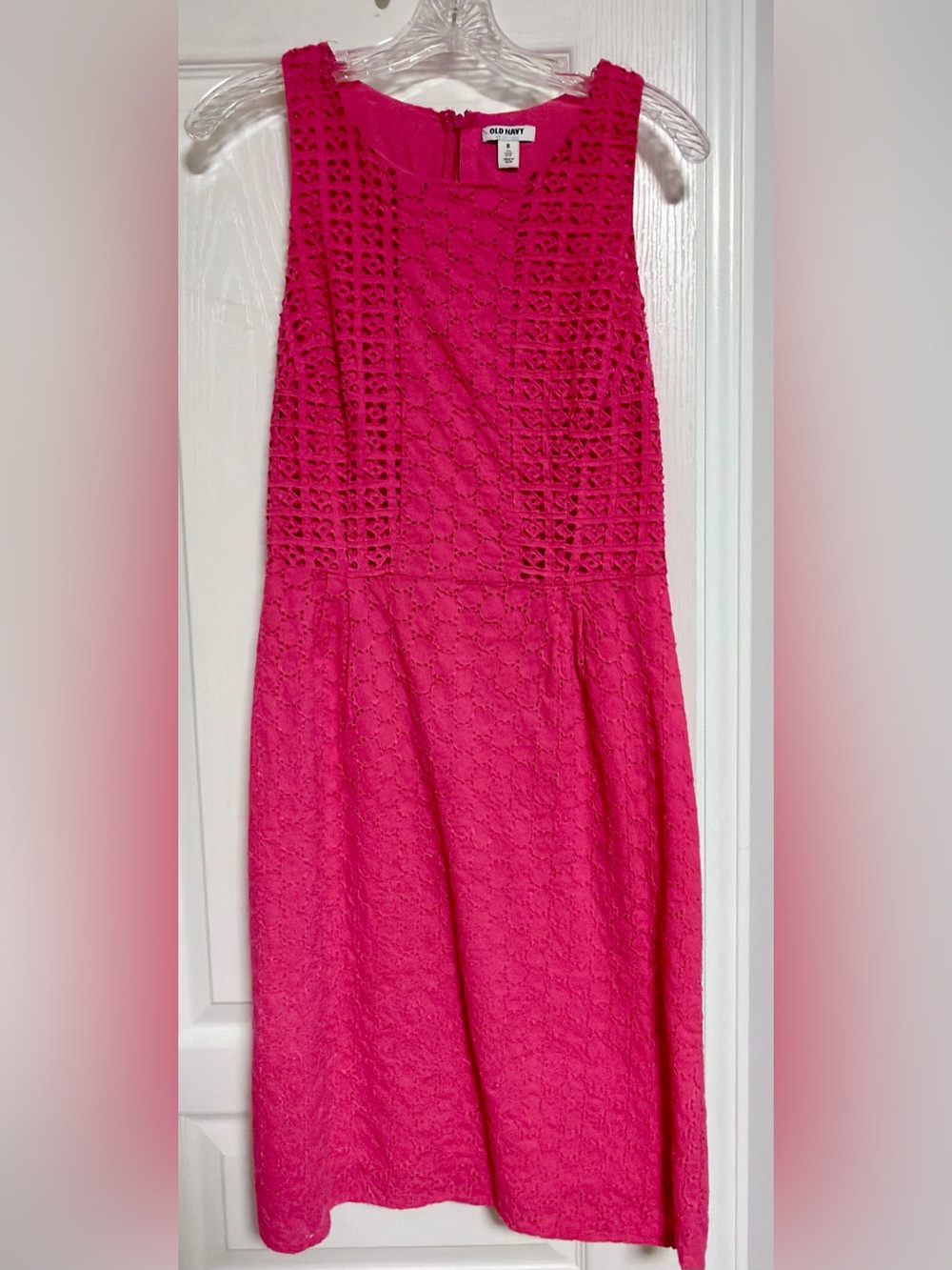 Old Navy Bright Pink Crochet Midi Skirt